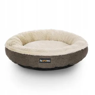 FEANDREA Donut Mand Voor Hond Kat Rond 55cm Bruin — miniatuur 1