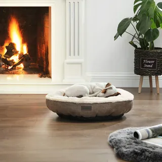 FEANDREA Donut Mand Voor Hond Kat Rond 55cm Bruin — miniatuur 2