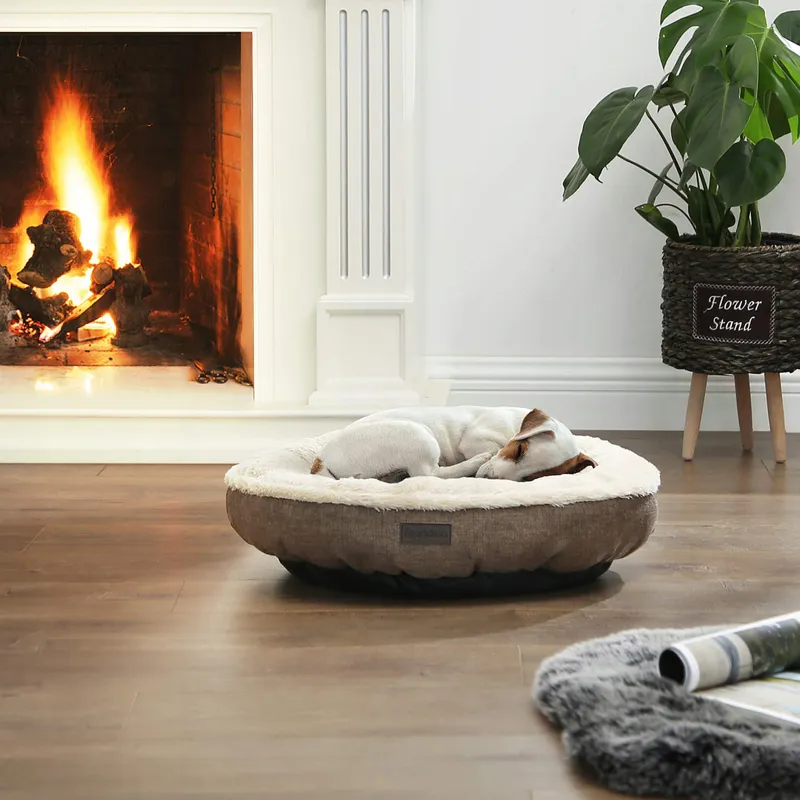 FEANDREA Donut Mand Voor Hond Kat Rond 55cm Bruin — foto 2