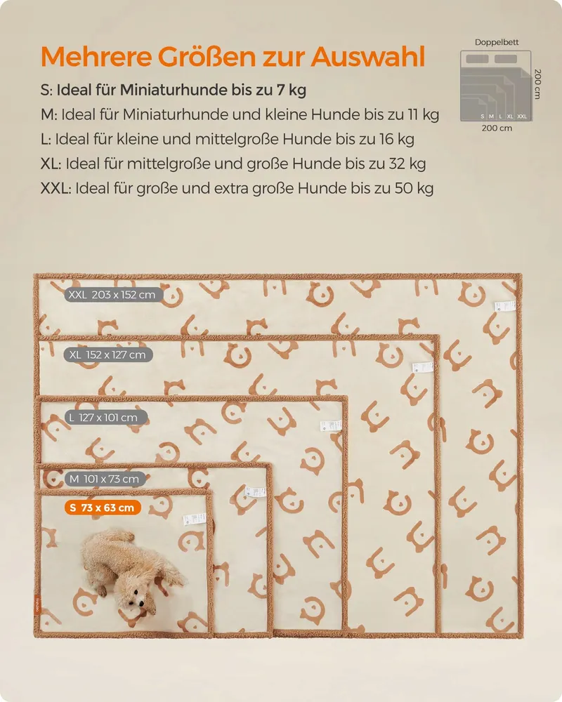 FEANDREA Waterdichte Deken Voor Hond En Kat 73x63cm Beige — foto 5