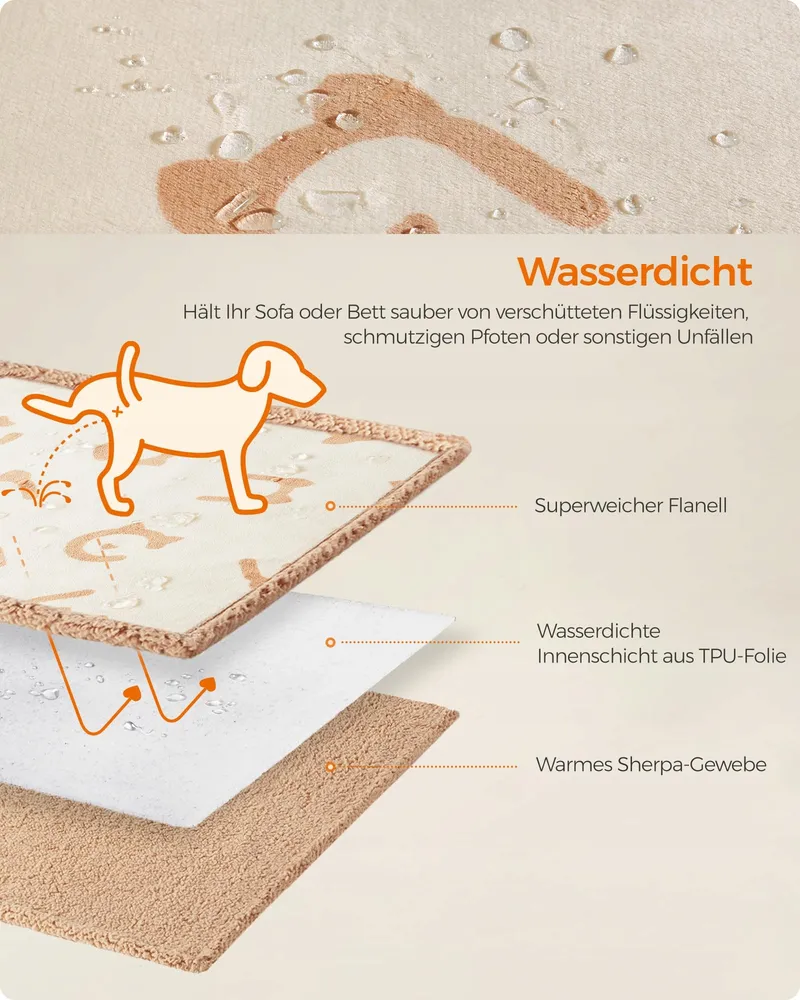 FEANDREA Waterdichte Deken Voor Hond En Kat 73x63cm Beige — foto 3