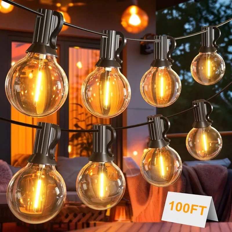 TOIPWEN LED Lichtsnoer 30M 52 Lampen G40 IP45 Tuin Terras — foto 1