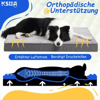 KSIIA Orthopedisch Hondenbed XXL Grijs 120x75x9cm — miniatuur 2