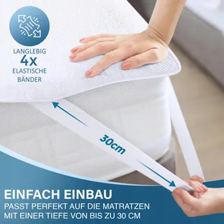 UTOPIA BEDDING Waterdichte Matrasbeschermer 180x200cm 2 Stuks — miniatuur 3
