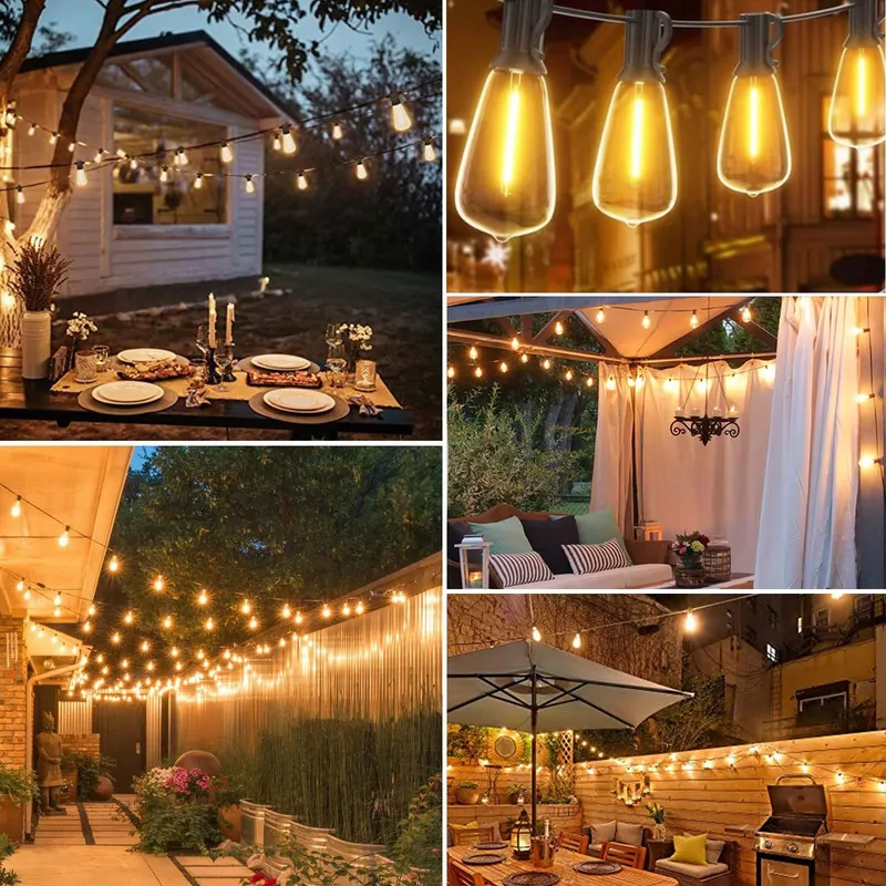 YUUCIO LED Lichtsnoer Buiten 18M 30+1 Lampen IP44 Tuin Terras — foto 7