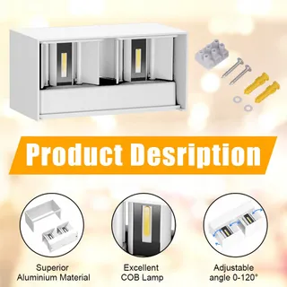 KLIGHTEN 24W LED Wandlamp Binnen Buiten IP65 Warmwit — miniatuur 3