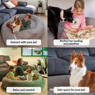 HUNDEBETT Mensenhondenbed XXL Comfortabel Grijs — miniatuur 7
