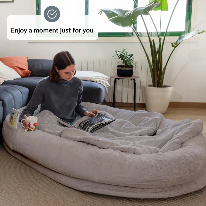 HUNDEBETT Mensenhondenbed XXL Comfortabel Grijs — foto 4