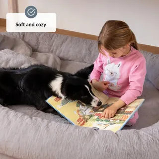HUNDEBETT Mensenhondenbed XXL Comfortabel Grijs — miniatuur 3