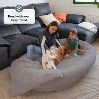 HUNDEBETT Mensenhondenbed XXL Comfortabel Grijs — miniatuur 2