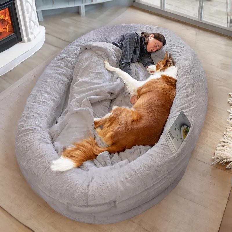 HUNDEBETT Mensenhondenbed XXL Comfortabel Grijs — foto 1