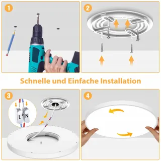 OUILA LED Plafondlamp Rond 36W 3000K 3600LM IP44 Keuken — miniatuur 7