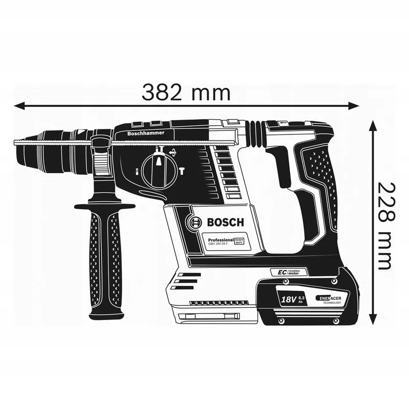 BOSCH Professional Boorhamer 18V GBH 18V-26 F SDS Plus Zonder Accu β foto 2