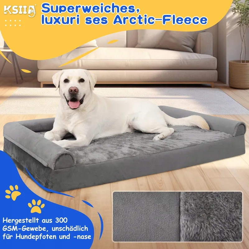 KSIIA Orthopedisch Hondenbed Middelgrote Honden 91x68x16cm Grijs — foto 7