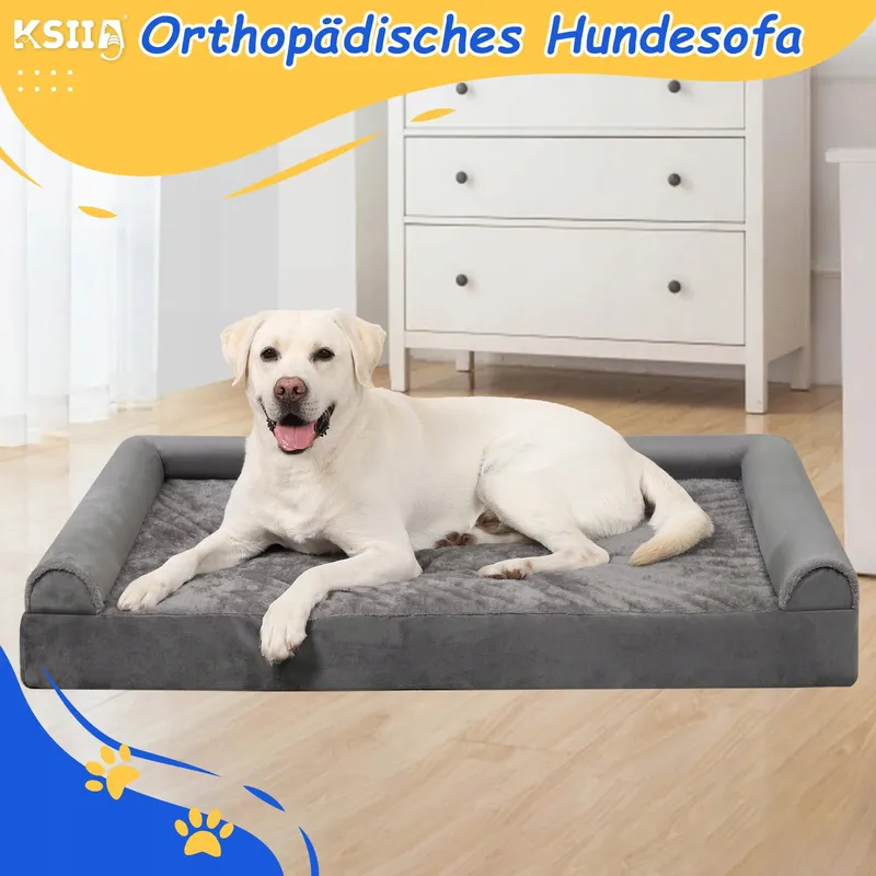 KSIIA Orthopedisch Hondenbed Middelgrote Honden 91x68x16cm Grijs — foto 8