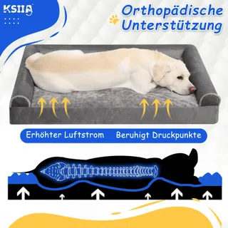 KSIIA Orthopedisch Hondenbed Middelgrote Honden 91x68x16cm Grijs — miniatuur 2