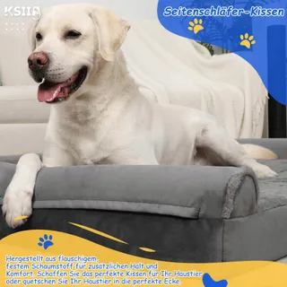 KSIIA Orthopedisch Hondenbed Middelgrote Honden 91x68x16cm Grijs — miniatuur 6