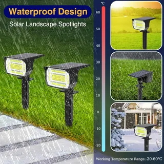 LOTMOS Solarlamp Buiten 8 Stuks 72 LED 6500K Waterdicht — miniatuur 4