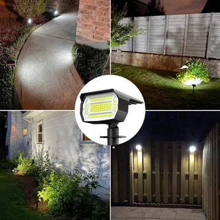 LOTMOS Solarlamp Buiten 8 Stuks 72 LED 6500K Waterdicht — miniatuur 7