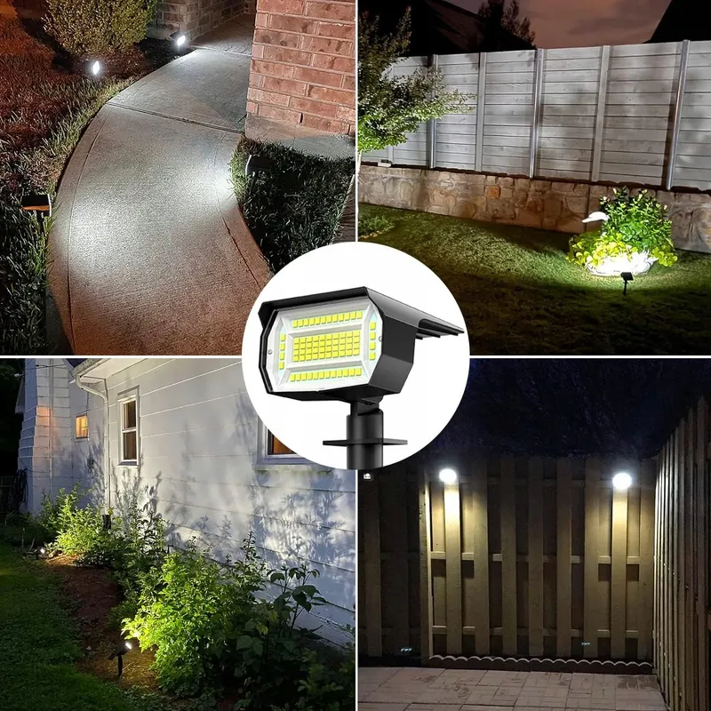 LOTMOS Solarlamp Buiten 8 Stuks 72 LED 6500K Waterdicht — foto 7