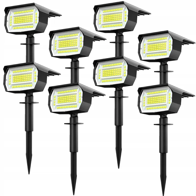 LOTMOS Solarlamp Buiten 8 Stuks 72 LED 6500K Waterdicht — foto 1