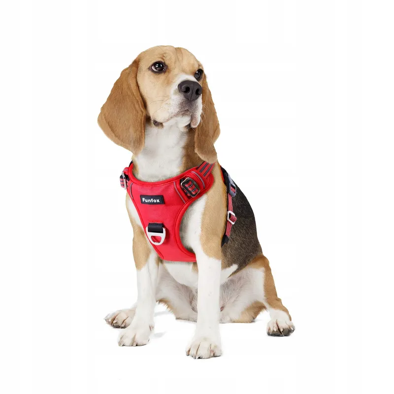 FUNFOX Hondentuig Middelgrote Honden Anti-trek Verstelbaar Rood M — foto 1