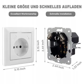 Wandstopcontact USB Type C 5V 3,4A Wit Systeem 55 — miniatuur 4
