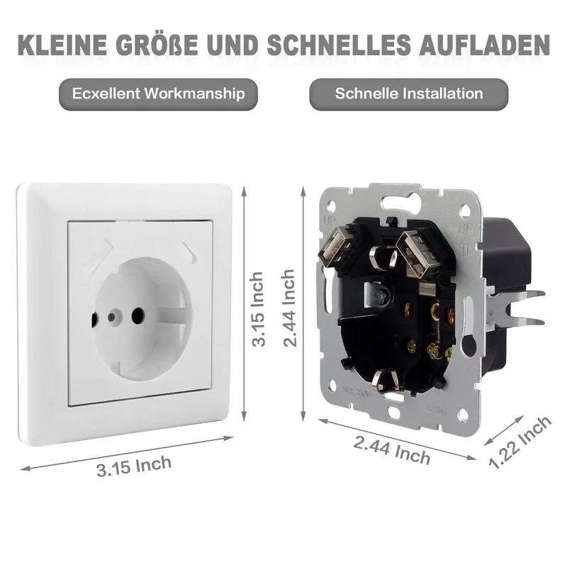Wandstopcontact USB Type C 5V 3,4A Wit Systeem 55 — foto 4
