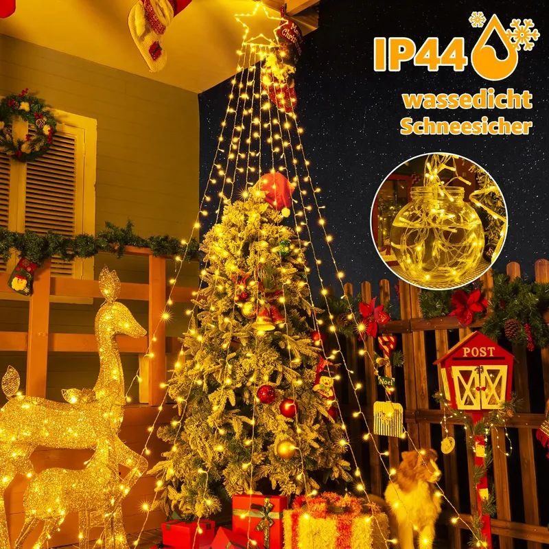 OLLNY Waterdichte Kerstverlichting 8 Modi 3,5M 352 LED — foto 5
