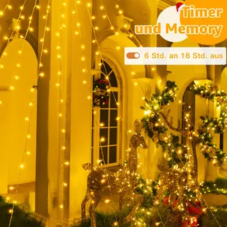 OLLNY Waterdichte Kerstverlichting 8 Modi 3,5M 352 LED — miniatuur 3