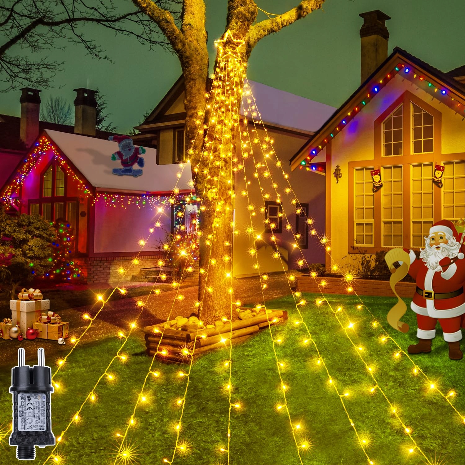 OLLNY Waterdichte Kerstverlichting 8 Modi 3,5M 352 LED