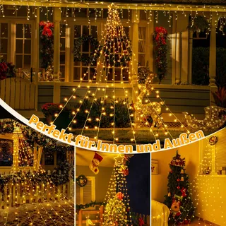 OLLNY Waterdichte Kerstverlichting 8 Modi 3,5M 352 LED — miniatuur 8