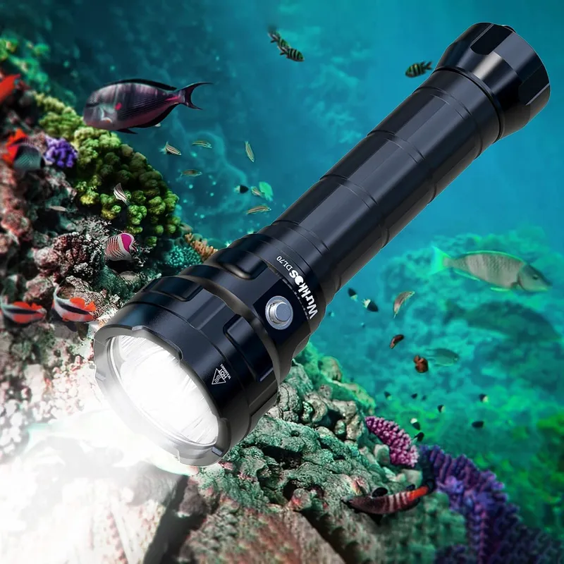 WURKKOS DL70 Duiklamp 13000 Lumen 4x XHP50.2 LED 5000mAh β foto 1
