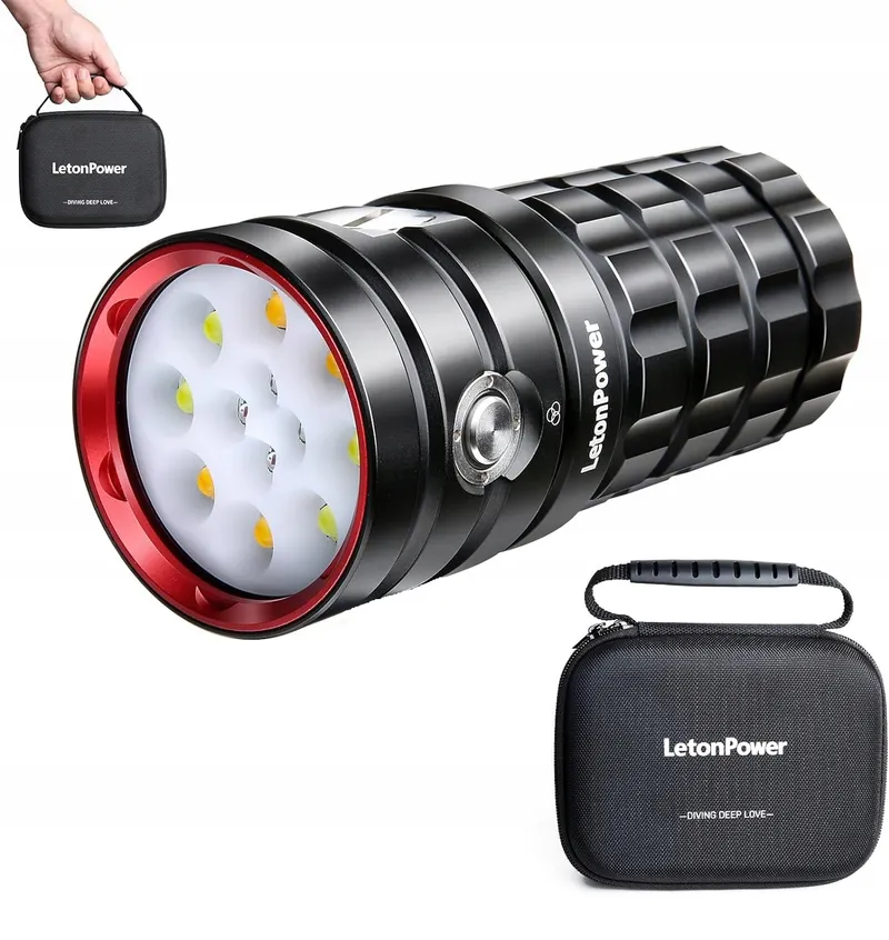 WURKKOS DL70 Duiklamp 13000 Lumen 4x XHP50.2 LED 5000mAh β foto 9