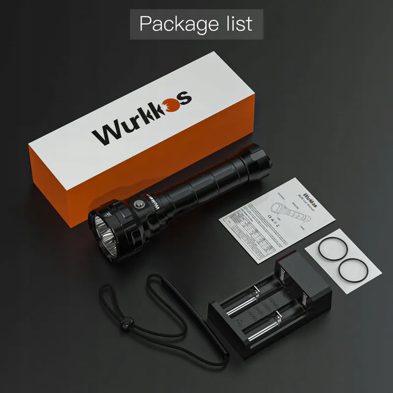 WURKKOS DL70 Duiklamp 13000 Lumen 4x XHP50.2 LED 5000mAh β foto 6