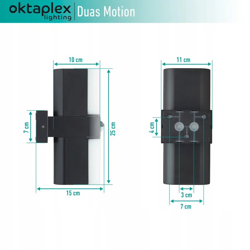 OKTAPLEX Lighting Buitenlamp Bewegingsmelder 20W 1800lm 3000K IP65 — foto 3