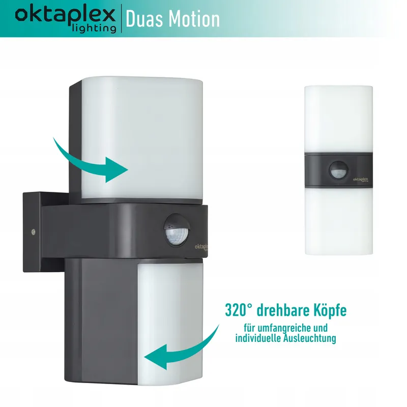 OKTAPLEX Lighting Buitenlamp Bewegingsmelder 20W 1800lm 3000K IP65 — foto 2