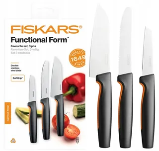 FISKARS Keukenmessenset 3-delig Japans Staal Kunststof — miniatuur 14
