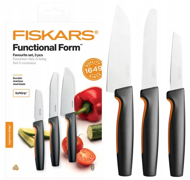 FISKARS Keukenmessenset 3-delig Japans Staal Kunststof — foto 14