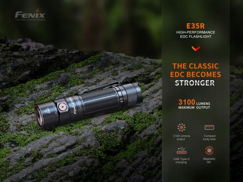 FENIX E35R Zaklamp 3100 Lumen Magnetische Staartkap — foto 2