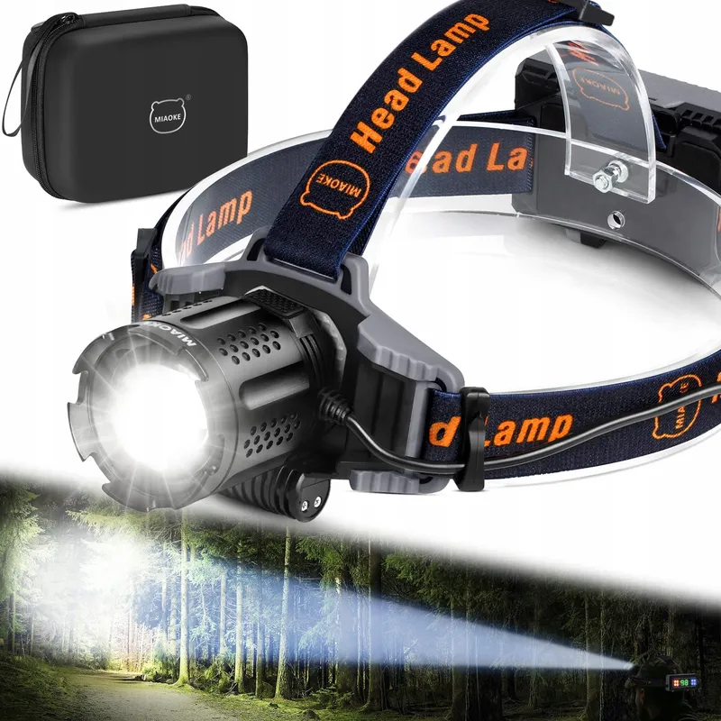MIAOKE LED Hoofdlamp USB 100000 Lumen Waterdicht 4 Modi — foto 10