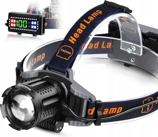 MIAOKE LED Hoofdlamp USB 100000 Lumen Waterdicht 4 Modi — miniatuur 1