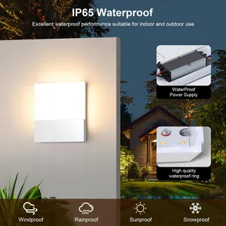 KINGWEN LED Buitenwandlamp 15W 3000K IP65 Wit 1500LM — miniatuur 2