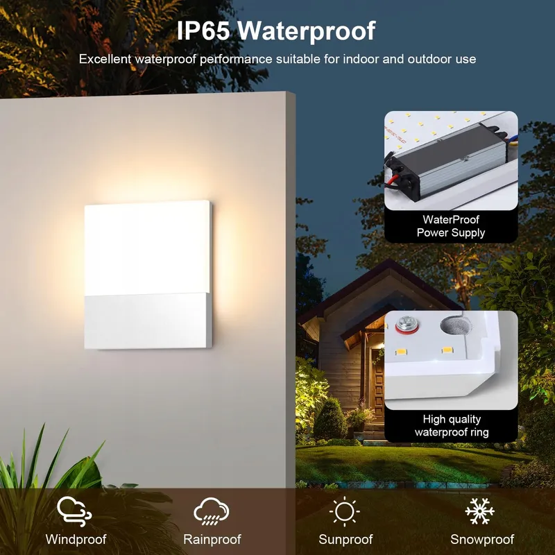 KINGWEN LED Buitenwandlamp 15W 3000K IP65 Wit 1500LM — foto 2