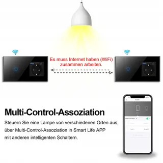 CNBINGO Smart Touch Schakelaar USB Type C Stopcontact Zwart — miniatuur 5
