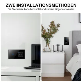 CNBINGO Smart Touch Schakelaar USB Type C Stopcontact Zwart — miniatuur 8
