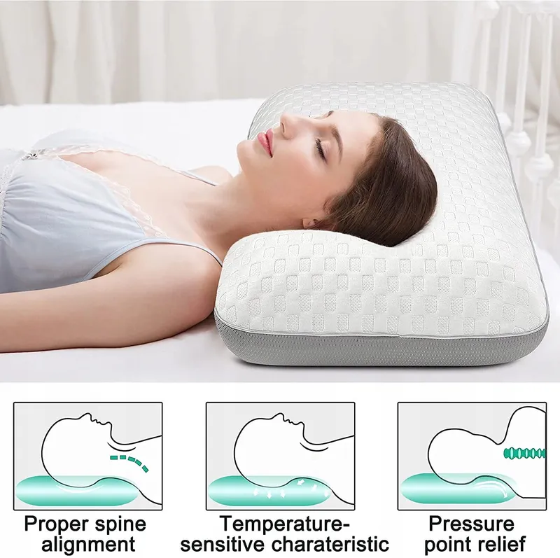 FITYOU Traagschuimkussen Ergonomisch Koelend 70x40x13cm — foto 3
