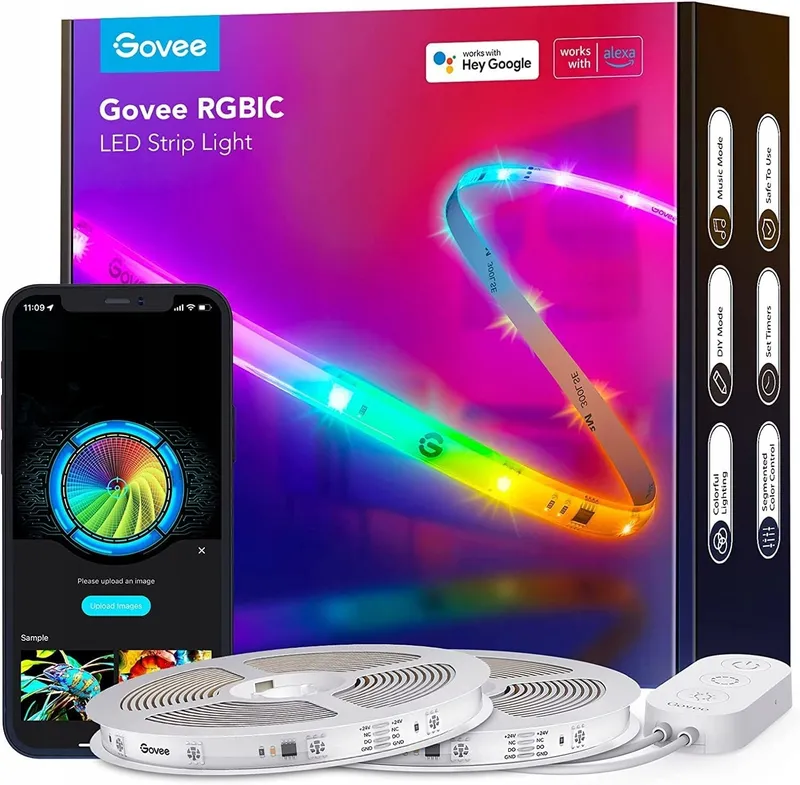 GOVEE RGBIC Pro LED Strip 20m Alexa Google App Muzieksync — foto 1