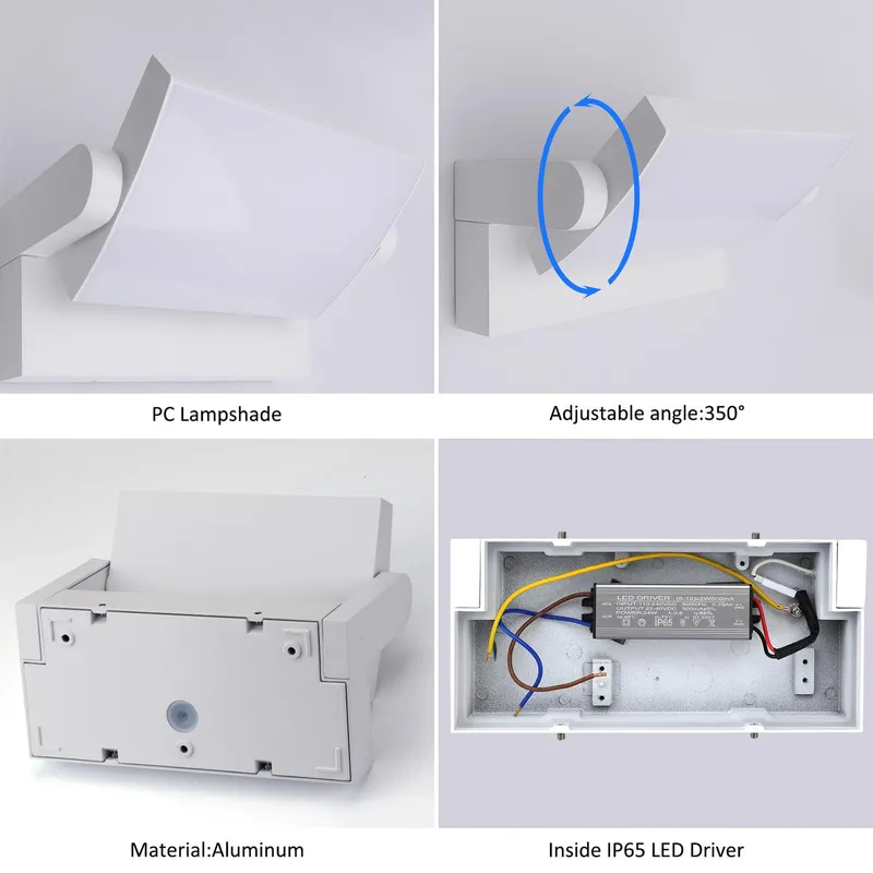 KLIGHTEN 24W Waterdichte LED Wandlamp 1500LM Warm Wit — foto 2