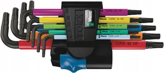 WERA 967/9 TX Multicolour Haakse Sleutelset Houderfunctie — miniatuur 1